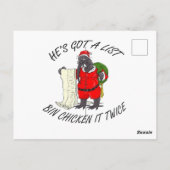 Santa Bin Chicken Postkarte (Rückseite)
