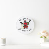 Santa Bin Chicken Runde Wanduhr (Zuhause)
