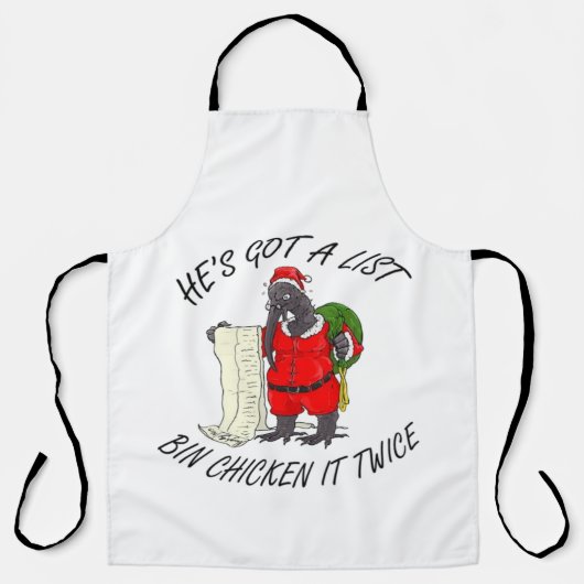 Santa Bin Chicken Schürze (Vorderseite)