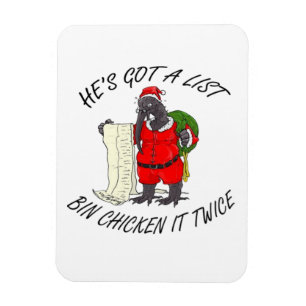 Santa Bin Huhn Magnet