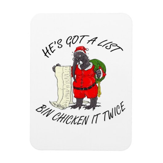 Santa Bin Huhn Magnet (Vertikal)