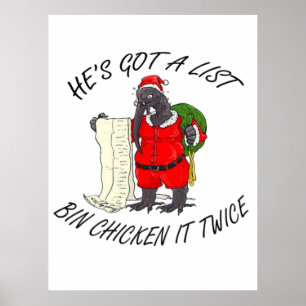 Santa Bin Huhn Poster