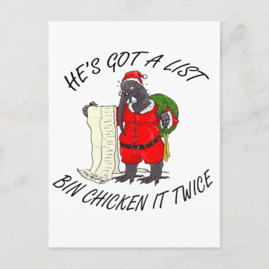 Santa Bin Huhn Postkarte (Vorderseite)