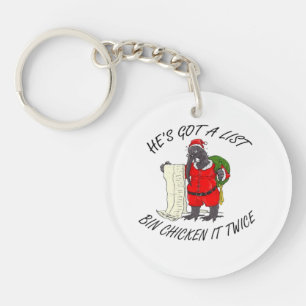 Santa Bin Huhn Schlüsselanhänger
