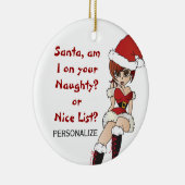 Santa, bin ich auf deiner unanständigen oder nette keramik ornament (Rechts)