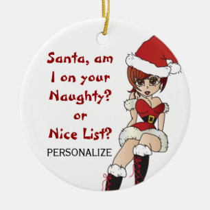 Santa, bin ich auf deiner unanständigen oder nette keramik ornament