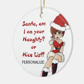 Santa, bin ich auf deiner unanständigen oder nette keramik ornament (Links)