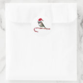 Santa Bird auf Candy Cane Stickers (Tasche)