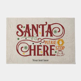 Santa bitte hier anhalten fußmatte
