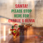 Santa Bitte hier Personalisiert aufhören Fensterau Fensteraufkleber (Blatt 2)