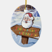 Santa bitte rufen Sie hier Keramik Weihnachten Dek Keramik Ornament (Vorne)
