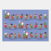 Santa & Black Boy auf Zug Geschenkpapier Set (Vorderseite 2)