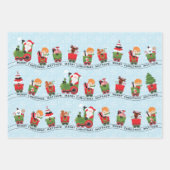 Santa & Black Boy auf Zug Geschenkpapier Set (Vorderseite 3)