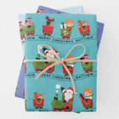 Santa & Black Boy auf Zug Geschenkpapier Set (Beispiel)