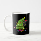 Santa Black Cat in Baumlichten verschlungen Kaffeetasse (Links)
