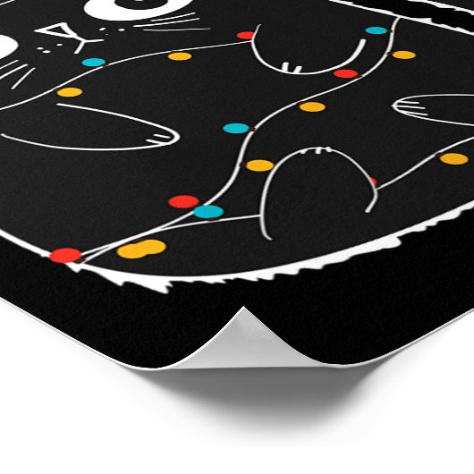 Santa Black Cat in der Weihnachtskatze in Lover Poster (Ecke)