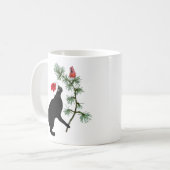 Santa Black Cat mit Red Bird Tasse (Vorderseite Links)