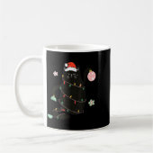 Santa Black Cat Tangled Up In Christmas Tree Light Kaffeetasse (Links)