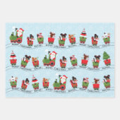 Santa & Black Girl auf Zug Geschenkpapier Set (Vorderseite 3)