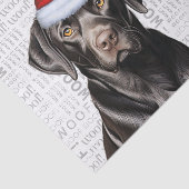 Santa Black Lab Hund Festlicher Weihnachtsfeiertag Seidenpapier (Ausschnitt)