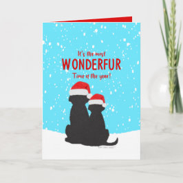 Santa Black Lab Hunde Weihnachtskarte Feiertagskarte