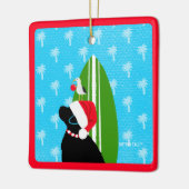 Santa Black Lab Surfboard Hund Weihnachtsschmuck (Links)