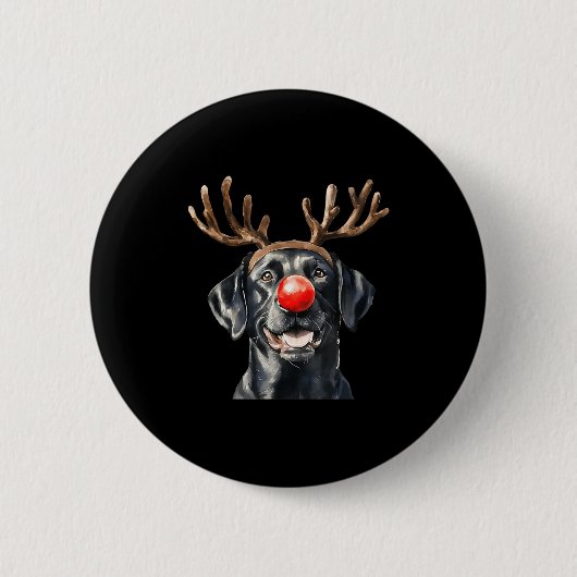 Santa Black Labrador Christmas Black Labrador Dog  Button (Vorderseite)