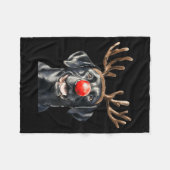 Santa Black Labrador Christmas Black Labrador Dog Fleecedecke (Vorderseite (Horizontal))
