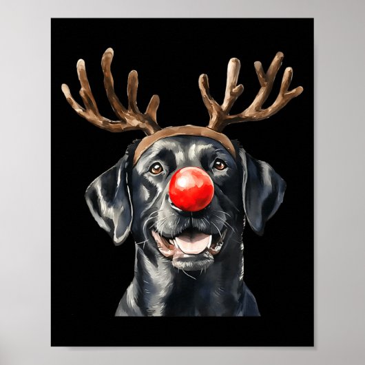 Santa Black Labrador Christmas Black Labrador Dog  Poster (Vorne)
