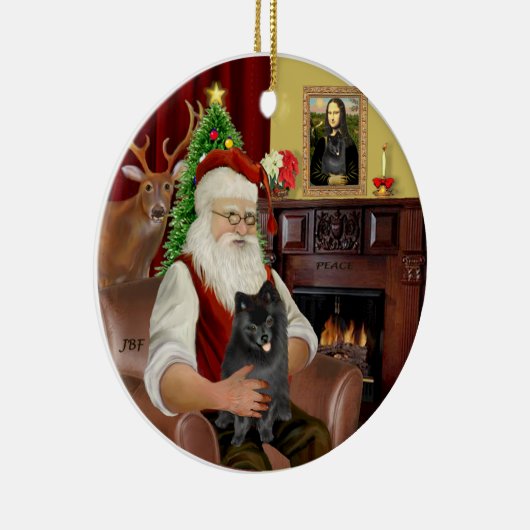 Santa-Black-Spitz Keramik Ornament (Rechts)