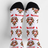 Santa Black Squad Reindeer Funny Pattern Socken (Oben)