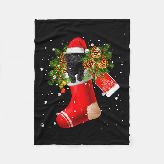 Santa Black Toy Odle In Christmas Sock Pajama Fleecedecke (Vorderseite)