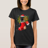 Santa Black Toy Odle In Christmas Sock Pajama T-Shirt (Vorderseite)