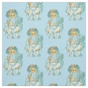 Santa Blau Pastell Vintage Weihnachten Stoff