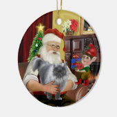 Santa - Blauer Rauch Persische Katze Keramikornament (Links)