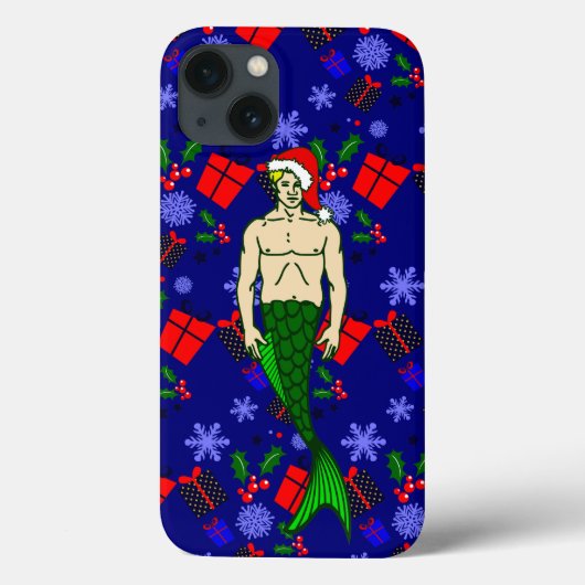 santa blonde merman hässliche Weihnachtsgeschenke Case-Mate iPhone Hülle (Rückseite)