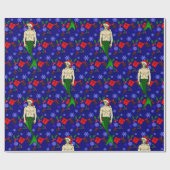 santa blonde merman hässliche Weihnachtsgeschenke Geschenkpapier (Flach)