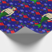 santa blonde merman hässliche Weihnachtsgeschenke Geschenkpapier (Ecke)