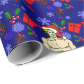 santa blonde merman hässliche Weihnachtsgeschenke Geschenkpapier (Rolleneckpunkt)