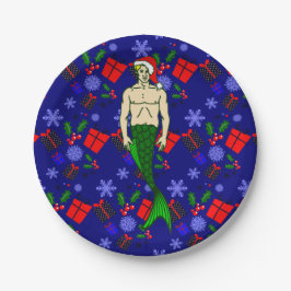 santa blonde merman hässliche Weihnachtsgeschenke Pappteller