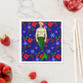 santa blonde merman hässliche Weihnachtsgeschenke Serviette (Beispiel)