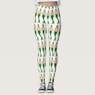santa blonde merman-Weihnachtsmermaid Leggings