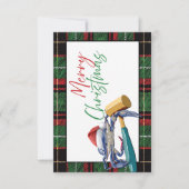 Santa Blue Crab mit Mallet Christmas Card Custom Karte (Vorderseite)