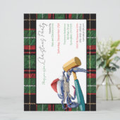 Santa Blue Crab mit Mallet Christmas Party Custom Einladung (Stehend Vorderseite)