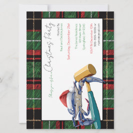 Santa Blue Crab mit Mallet Christmas Party Custom Einladung