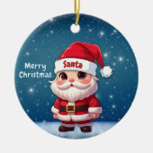 Santa Blue🎅 🎄 Keramik Ornament (Vorne)