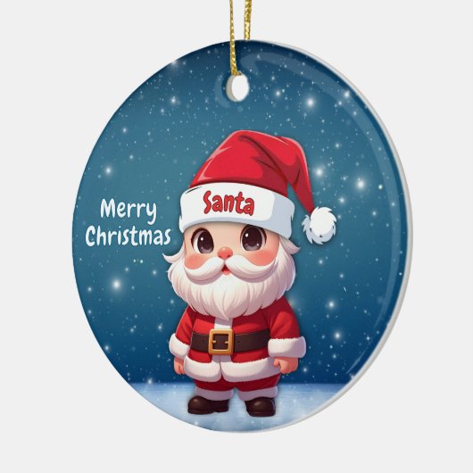 Santa Blue🎅 🎄 Keramik Ornament (Links)