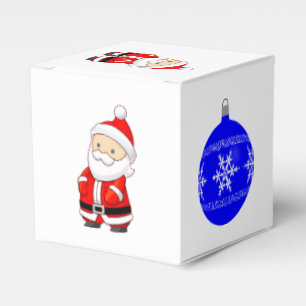 Santa & Blue Ornament Weiße Gesichtsbox Geschenkschachtel