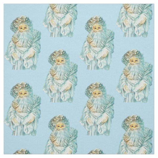 Santa Blue Pastel Vintage Weihnachten Stoff (Muster)