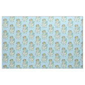 Santa Blue Pastel Vintage Weihnachten Stoff (Fat Quarter (45,7 x 55,9 cm))